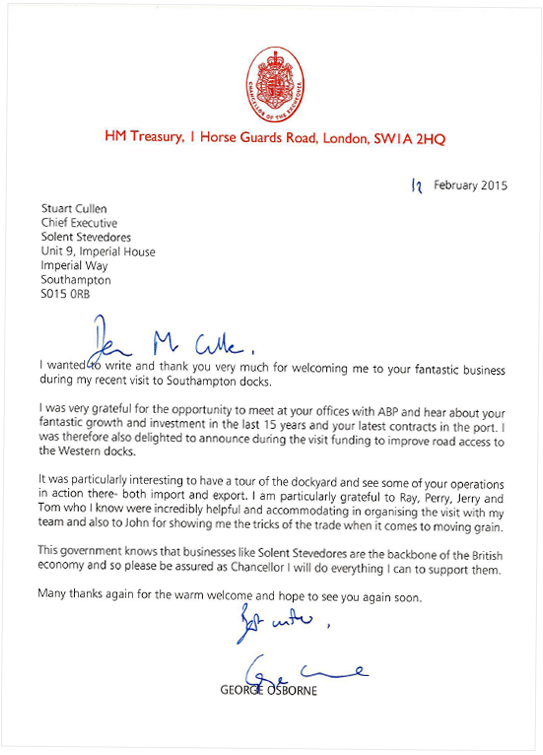 letter from george osborne chancellor