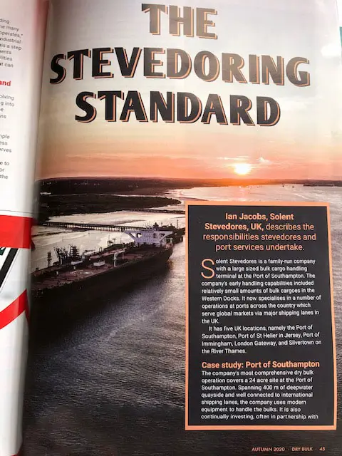 Solent Stevedores featured in Dry Bulk Magazine